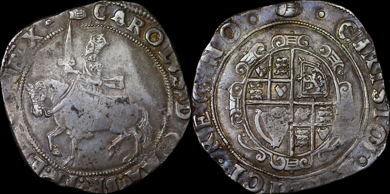CHARLES I SILVER HALFCROWN, GROUP III, EX FROGMORE COLLECTION