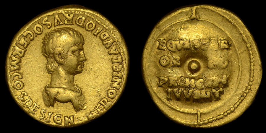 NERO GOLD AUREUS, AS CAESAR UNDER CLAUDIUS