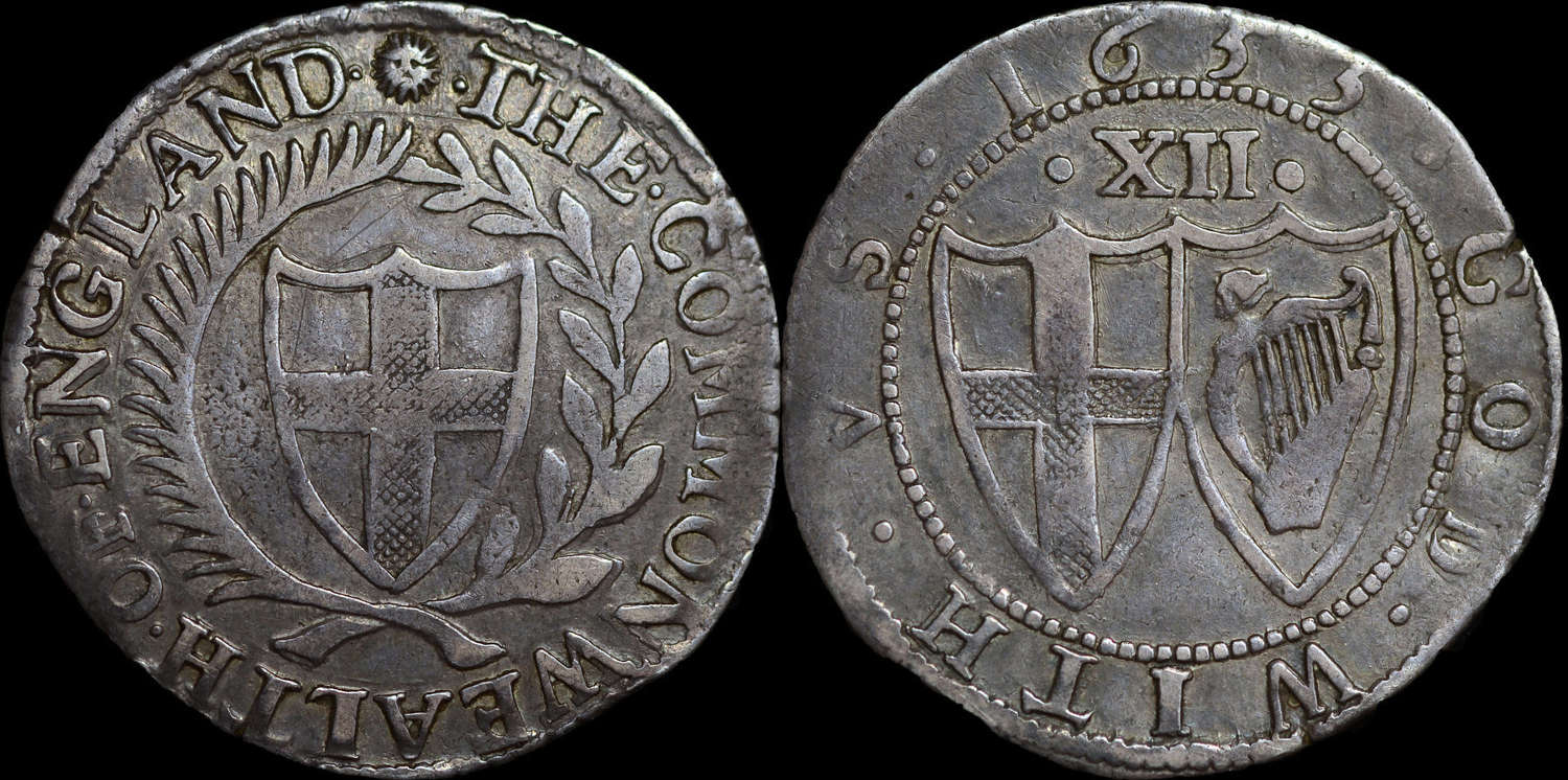 COMMONWEALTH 1653 SILVER SHILLING