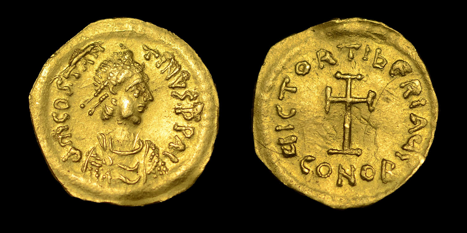 TIBERIUS II CONSTANTINE, GOLD TREMISSIS