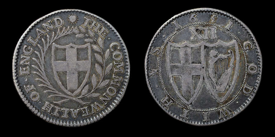 COMMONWEALTH, 1651 BLONDEAU PATTERN SILVER SHILLING