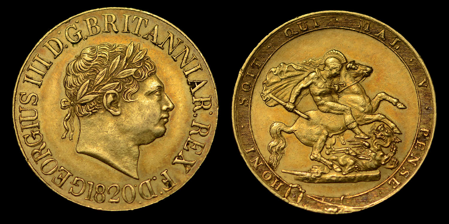 GEORGE III, 1820 SOVEREIGN, OPEN 2