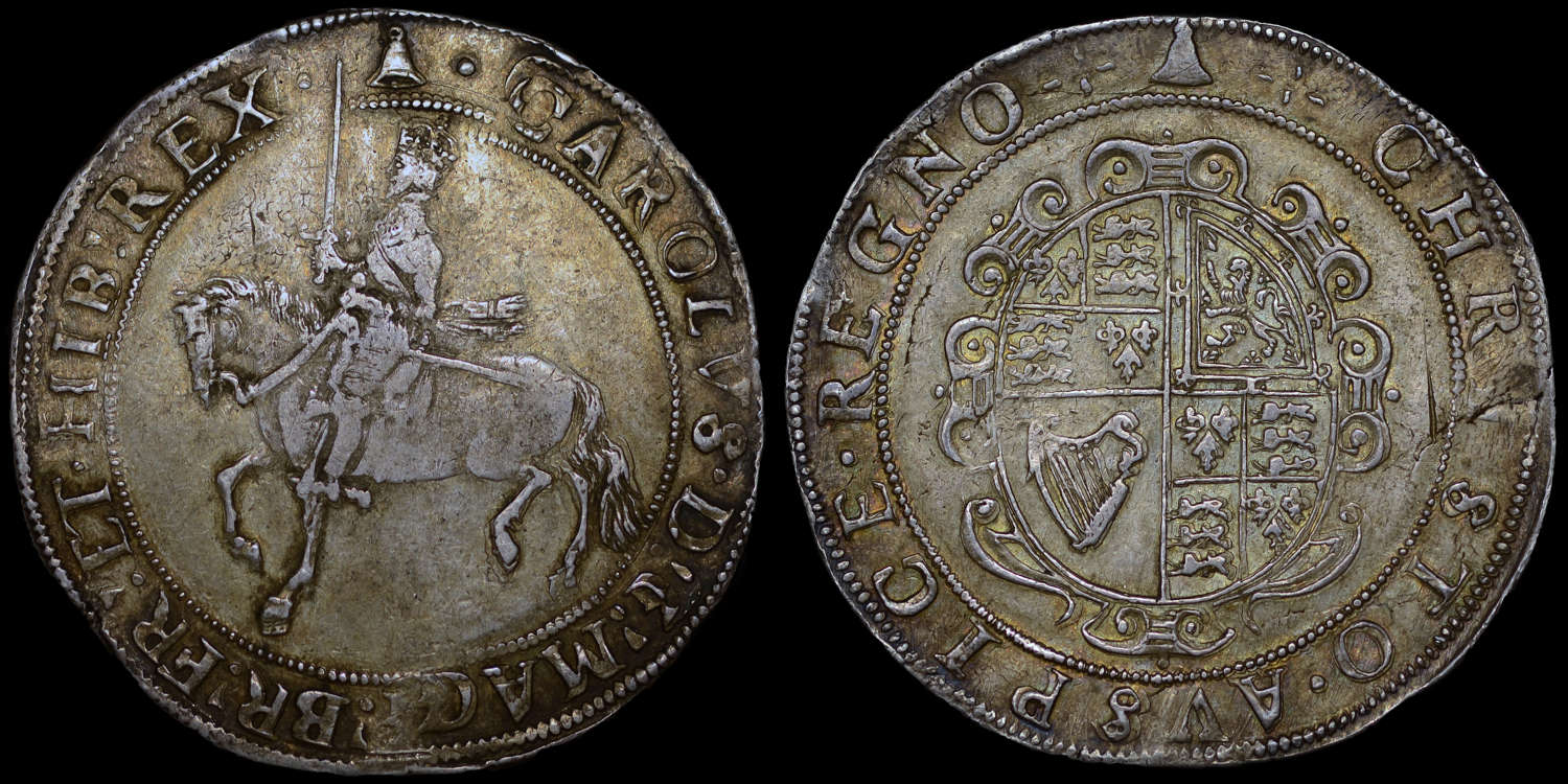 CHARLES I SILVER CROWN, EX. ARCHBISHOP SHARP COLLECTION