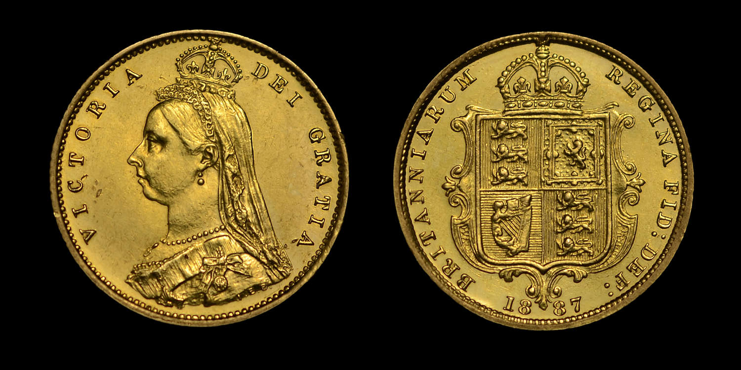 VICTORIA, 1887 GOLD HALF-SOVEREIGN
