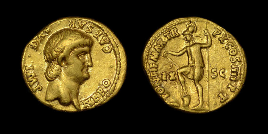 NERO GOLD AUREUS, NGC GRADED CHOICE VF 5/5