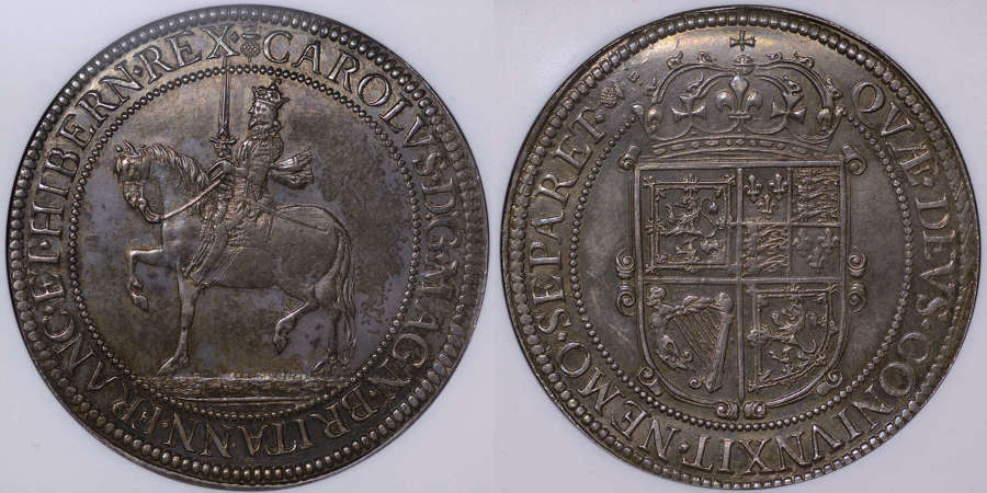 SCOTLAND CHARLES I, BRIOT'S SIXTY SHILLINGS, MS61 (FINEST KNOWN)