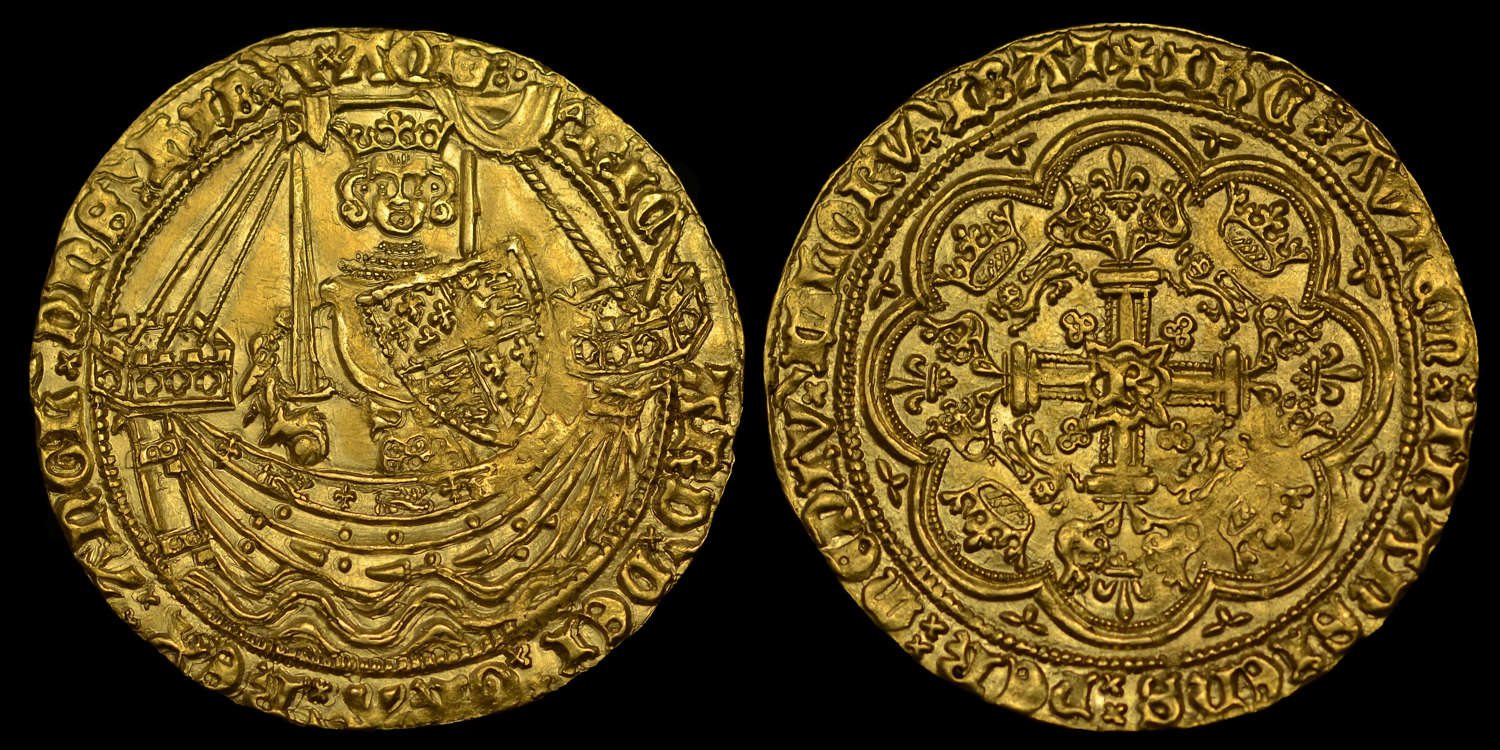 RICHARD II GOLD HAMMERED NOBLE, MS 63