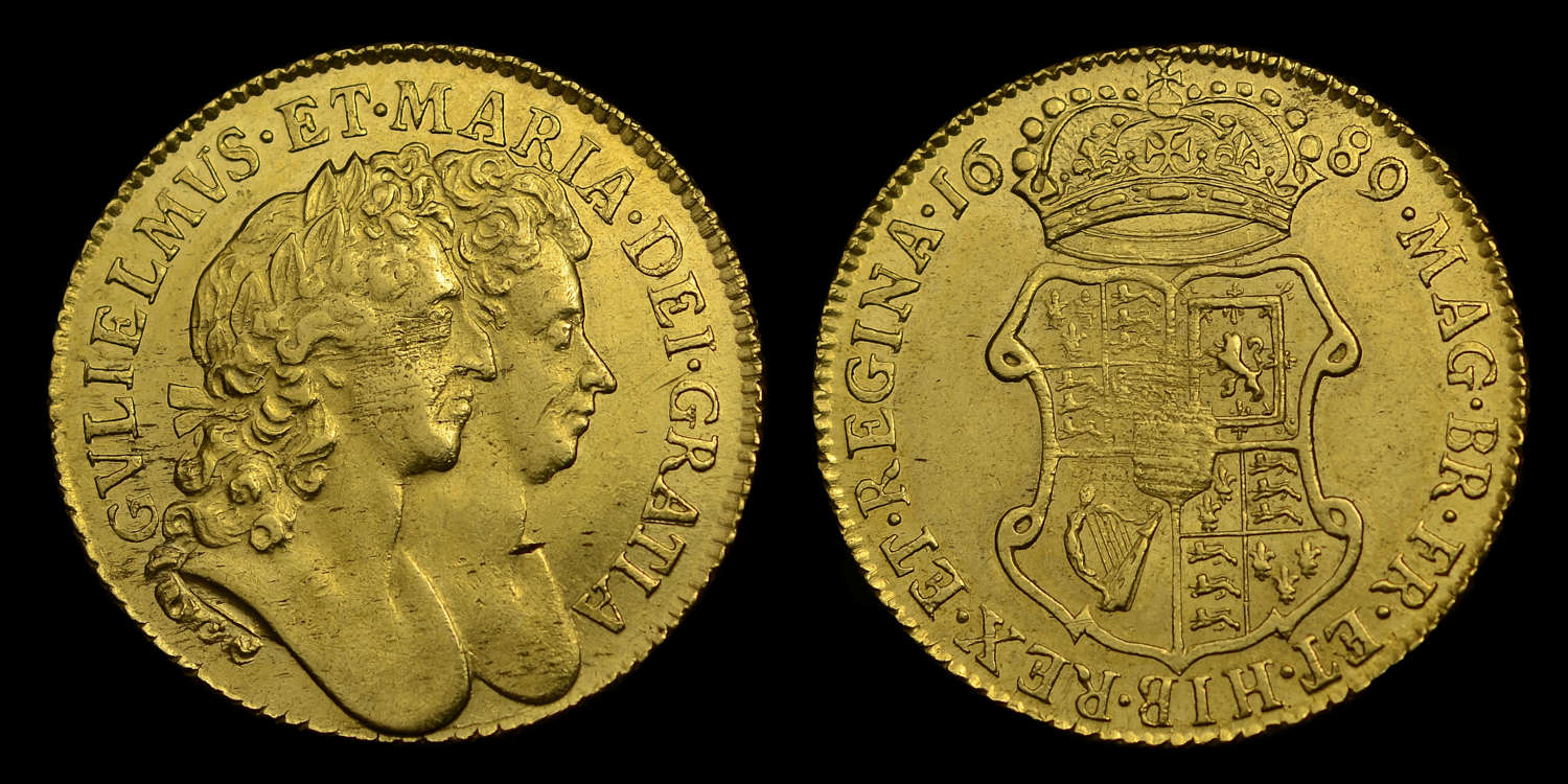 WILLIAM AND MARY 1689 GOLD GUINEA