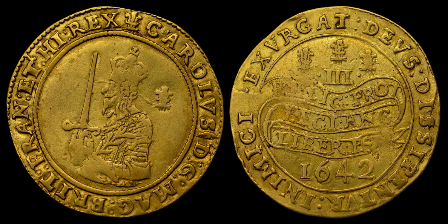 CHARLES I, 1642 GOLD TRIPLE UNITE