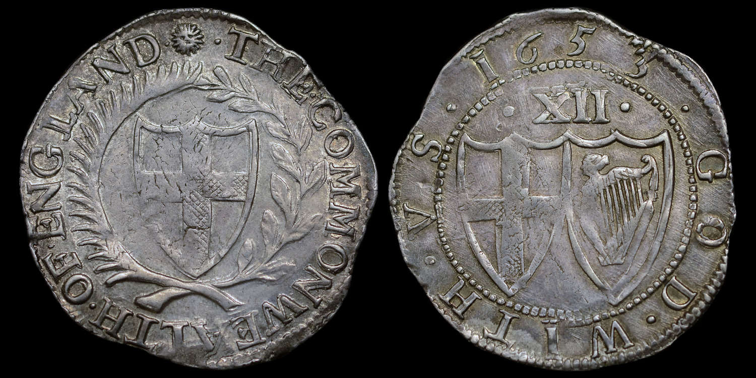 COMMONWEALTH 1653 SILVER SHILLING