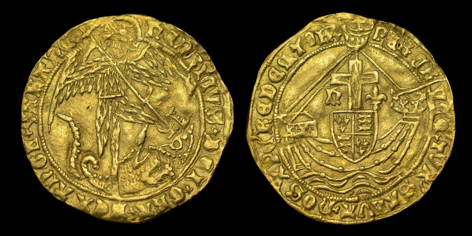 HENRY VI (RESTORED, 1470-1471) GOLD ANGEL, EX. H A PARSONS COLLECTION