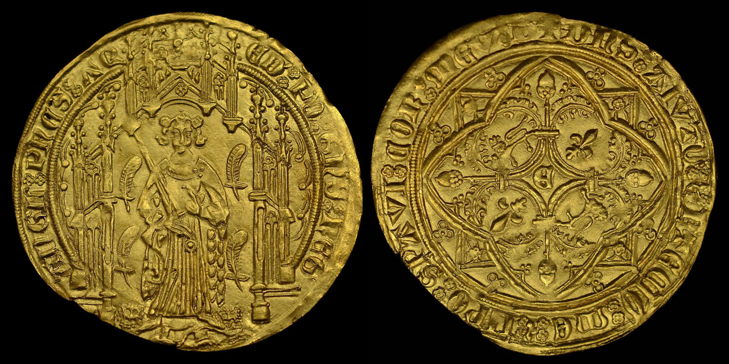 ANGLO-GALLIC, EDWARD THE BLACK PRINCE GOLD PAVILLON D'OR MS63