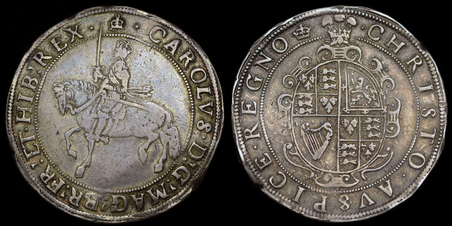 CHARLES I, SILVER CROWN, EX. BROOKER COLLECTION