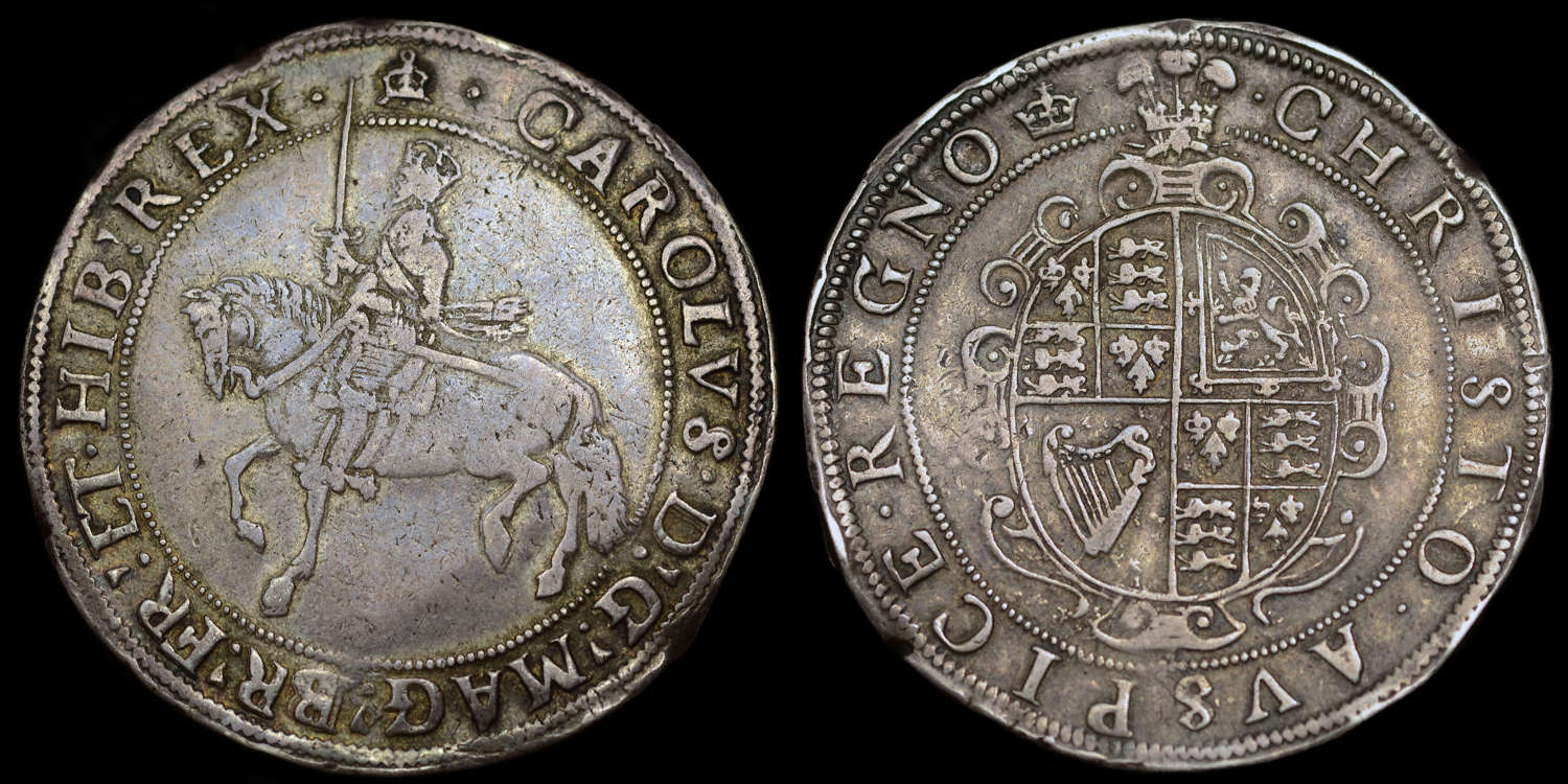 CHARLES I, SILVER CROWN, EX. BROOKER COLLECTION