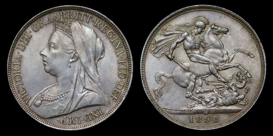 VICTORIA 1898 SILVER CROWN LXII EDGE