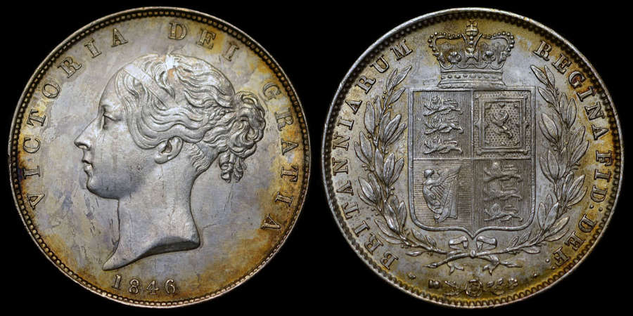 VICTORIA 1846 HALFCROWN
