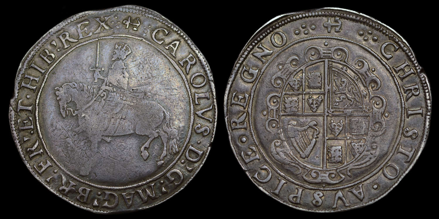 CHARLES I SILVER CROWN, MINTMARK ANCHOR