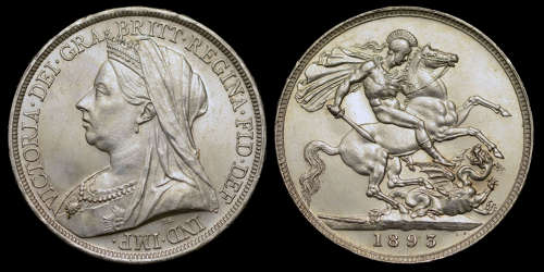 VICTORIA 1893 SILVER CROWN LVI