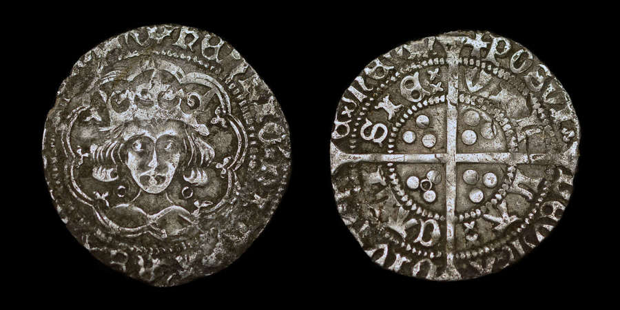 HENRY VI SILVER GROAT, RARE ANNULET/ ANNULET- TREFOIL MULE