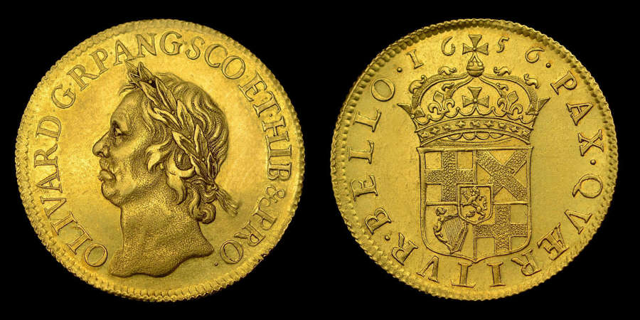 OLIVER CROMWELL 1656 GOLD BROAD