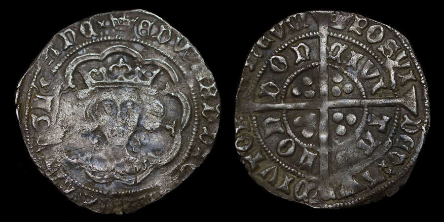 EDWARD IV SILVER GROAT OF LONDON, FIRST REIGN, LIGHT COINAGE ISSUE