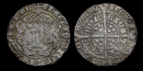 HENRY VII SILVER GROAT, CLASS IIIC MINT MARK CROWNED LEOPARDS HEAD