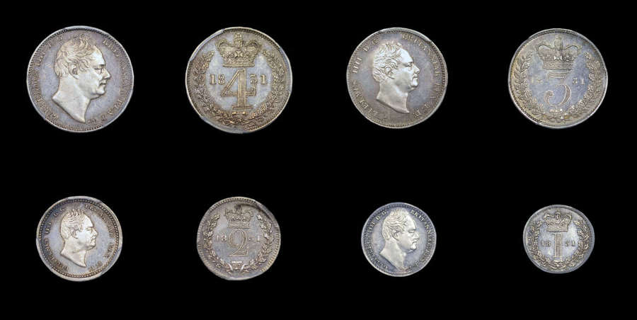WILLIAM IV, 1831 SILVER MAUNDY SET, PCGS PROOF-LIKE