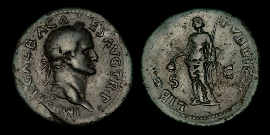 GALBA BRONZE SESTERTIUS