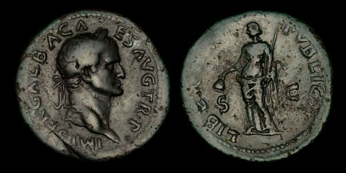 GALBA BRONZE SESTERTIUS
