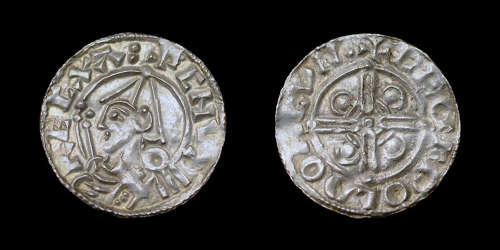 CNUT, SILVER PENNY, MONEYER LEOFWOLD, LONDON MINT, MS 63