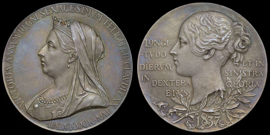 VICTORIA, 1897 DIAMOND JUBILEE LARGE SIZE SILVER MEDAL, MS 62