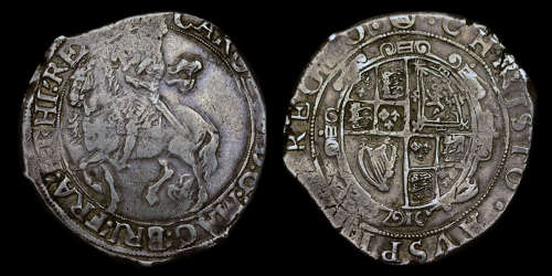 CHARLES I, SILVER HALFCROWN, GROUP IV UNDER THE KING