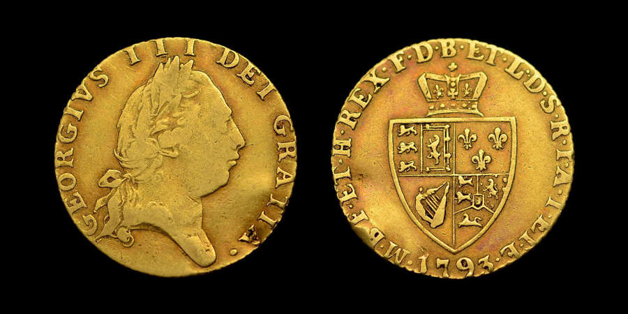GEORGE III, 1793 GOLD HALF-GUINEA