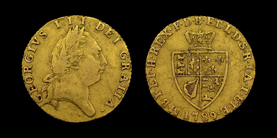 GEORGE III, 1789 GOLD HALF-GUINEA