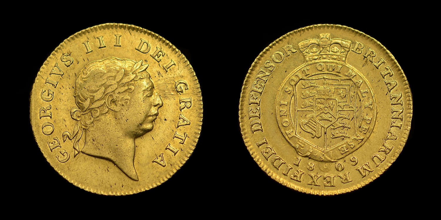 GEORGE III 1809 GOLD HALF GUINEA 'MILITARY TYPE'