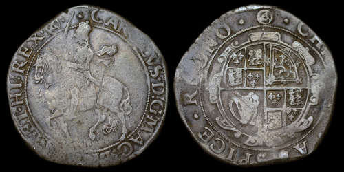 CHARLES I, SILVER HALFCROWN, GROUP IV UNDER THE KING