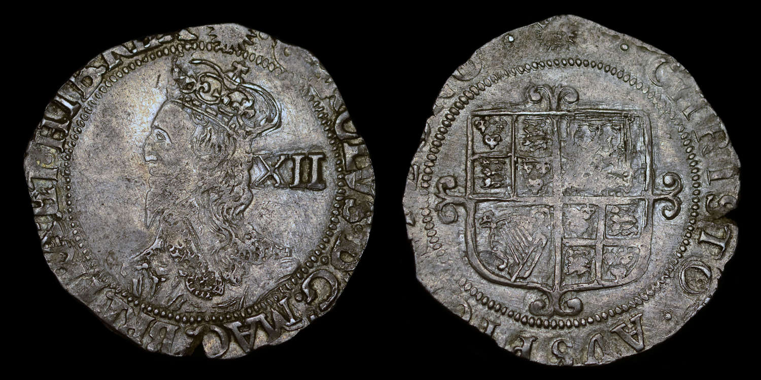 CHARLES I, SILVER SHILLING, UNDER PARLIAMENT