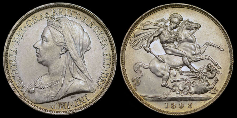 VICTORIA, 1893 SILVER CROWN LVI