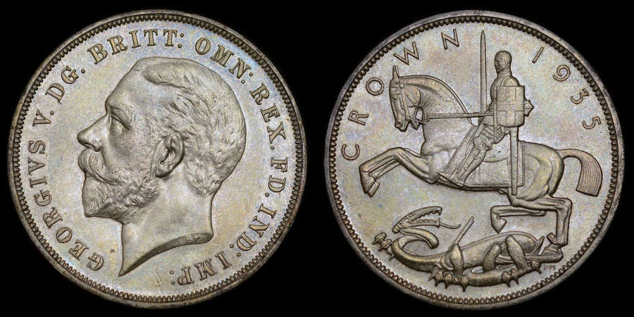 GEORGE V, 1935 SPECIMEN CROWN, STRUCK FOR THE SILVER JUBILEE SP 64