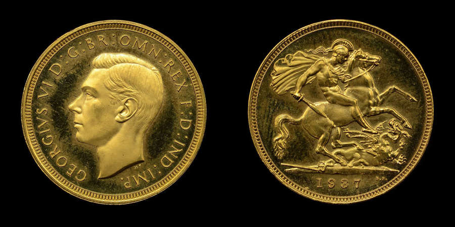 GEORGE VI, 1937 PROOF GOLD SOVEREIGN PF 66