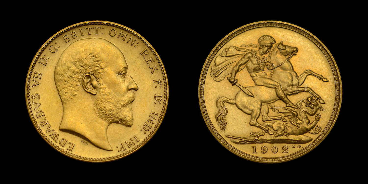 EDWARD VII, 1902 CORONATION YEAR, MATT PROOF GOLD SOVEREIGN