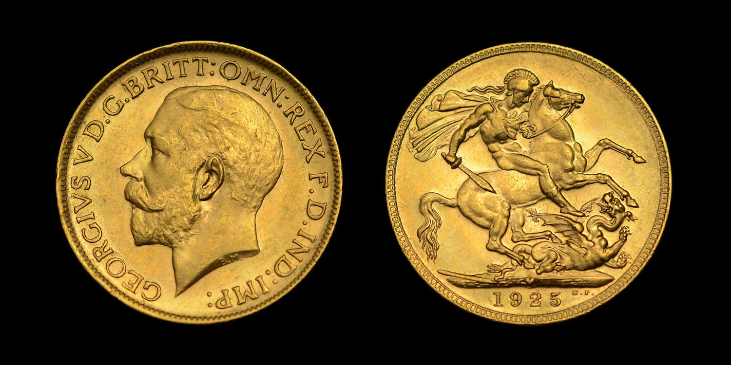 GEORGE V, 1925M GOLD SOVEREIGN MELBOURNE MINT (AUSTRALIA) MS 62