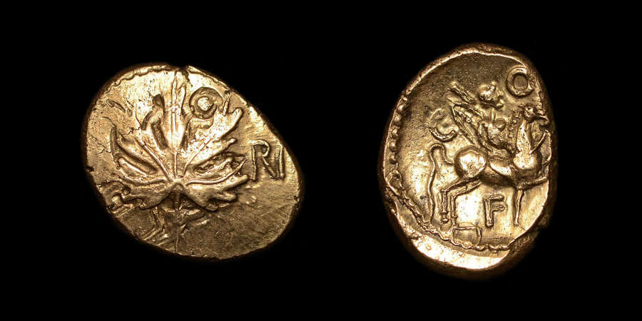 CELTIC COINAGE, ATREBATES & REGNI, VERICA, VINE LEAF VIRI GOLD STATER