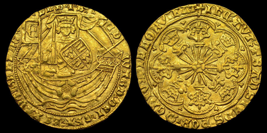 EDWARD IV GOLD RYAL, (ROSE NOBLE), LONDON MINT