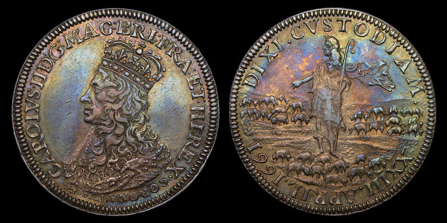 CHARLES II, 1661 SILVER CORONATION MEDAL BY THOMAS RAWLINS