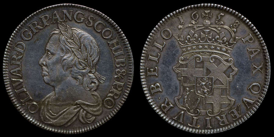 OLIVER CROMWELL 1658/7 SILVER CROWN, BY THOMAS SIMON