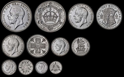GEORGE V, 1927 SILVER PROOF SET WITHIN PLUSH CASE