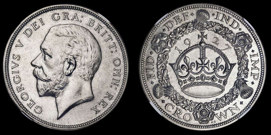 GEORGE V, 1927 PROOF CROWN, &ldquo;CHRISTMAS ISSUE&rdquo;, PF 64