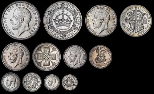 GEORGE V, 1927 SILVER PROOF SET WITHIN PLUSH CASE