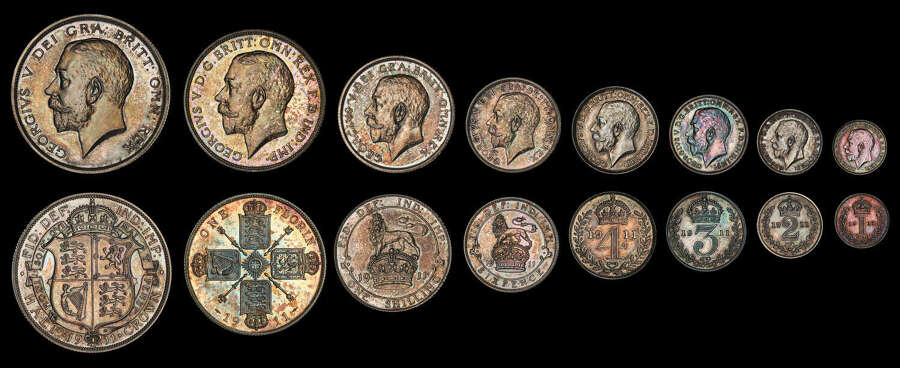GEORGE V, 1911 SILVER PROOF SET, WITH PLUSH ORIGINAL BOX